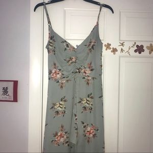 Green floral romper